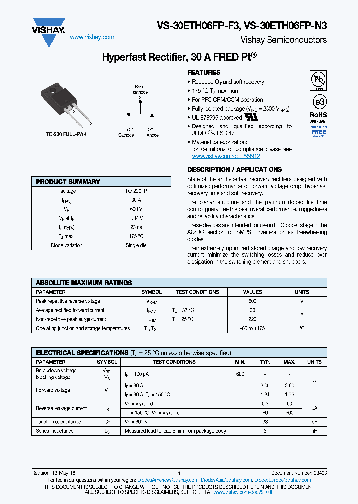 VS-30ETH06FP-F3_9003274.PDF Datasheet