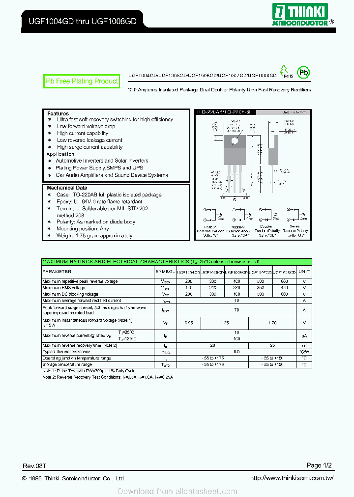 UGF1006GD_9004127.PDF Datasheet