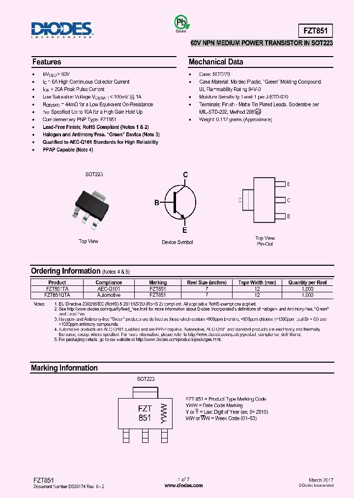 FZT851QTA_9004145.PDF Datasheet
