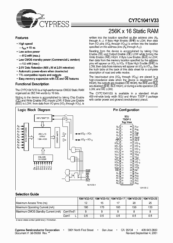 CY7C1041V33-25ZC_9004234.PDF Datasheet