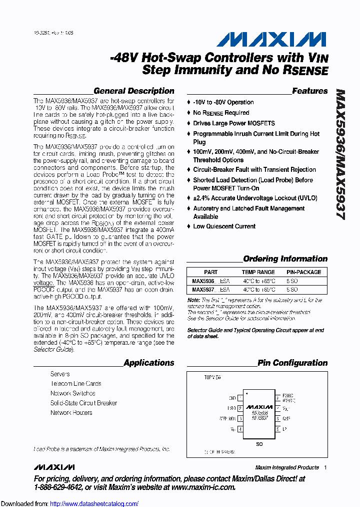 MAX5936LAESA_9004803.PDF Datasheet