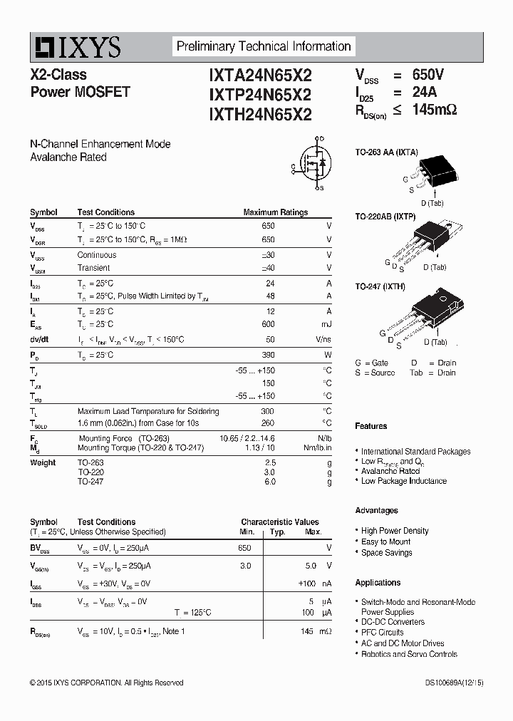 IXTA24N65X2_9005757.PDF Datasheet