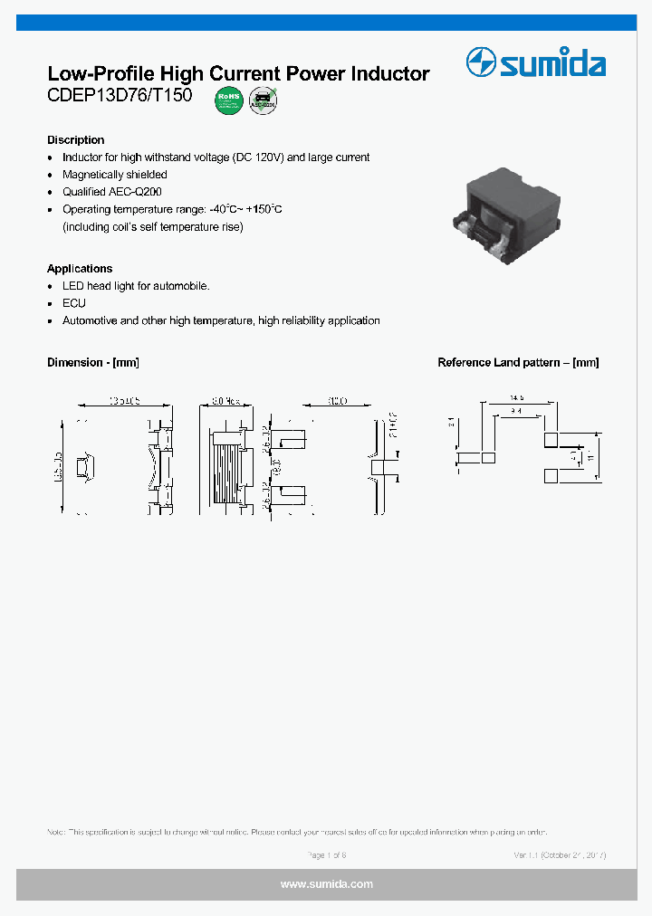 CDEP13D76T150NP-3R3MC-90_9008587.PDF Datasheet
