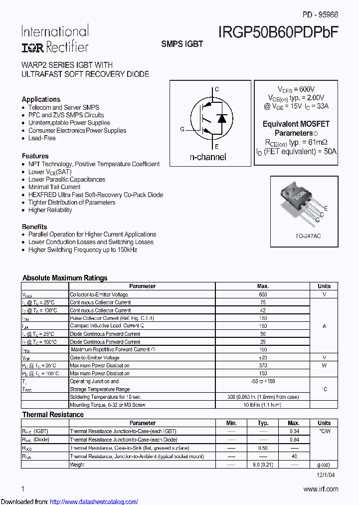 IRGP50B60PD_9008745.PDF Datasheet