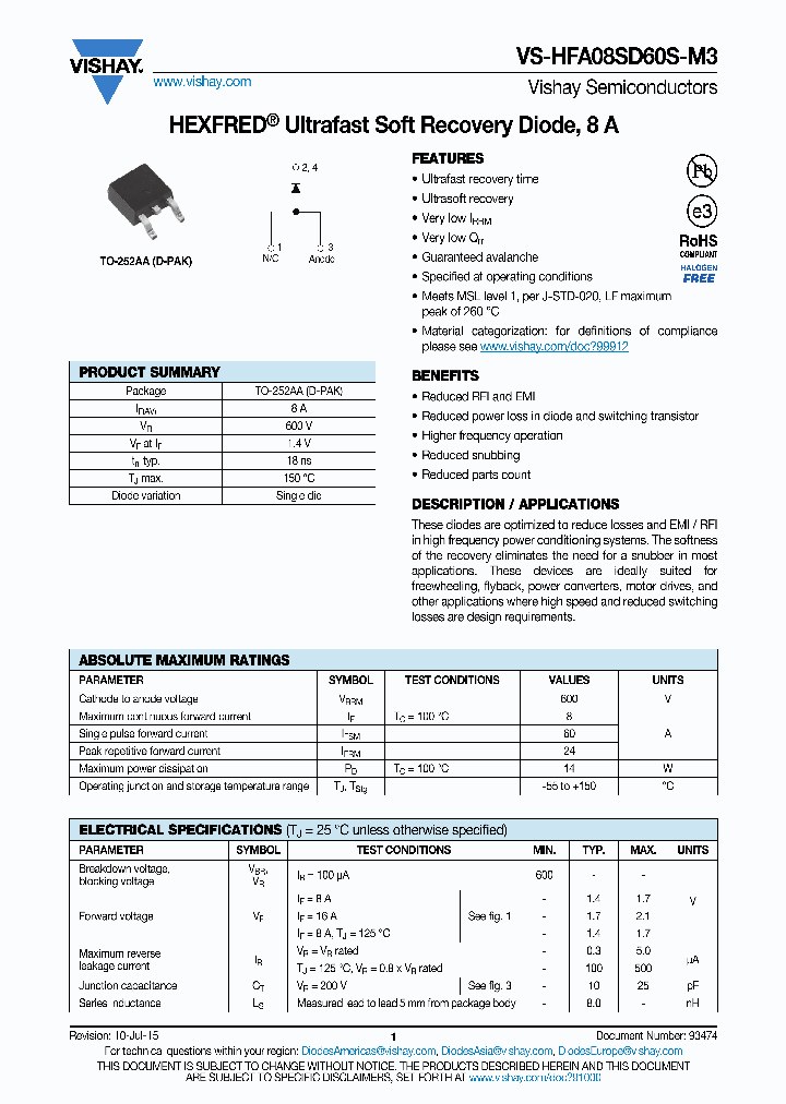 VS-HFA08SD60SR-M3_9008855.PDF Datasheet