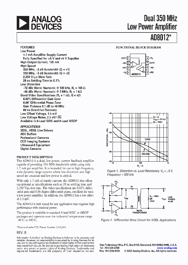 AD8012ARMZ-REEL_9010254.PDF Datasheet