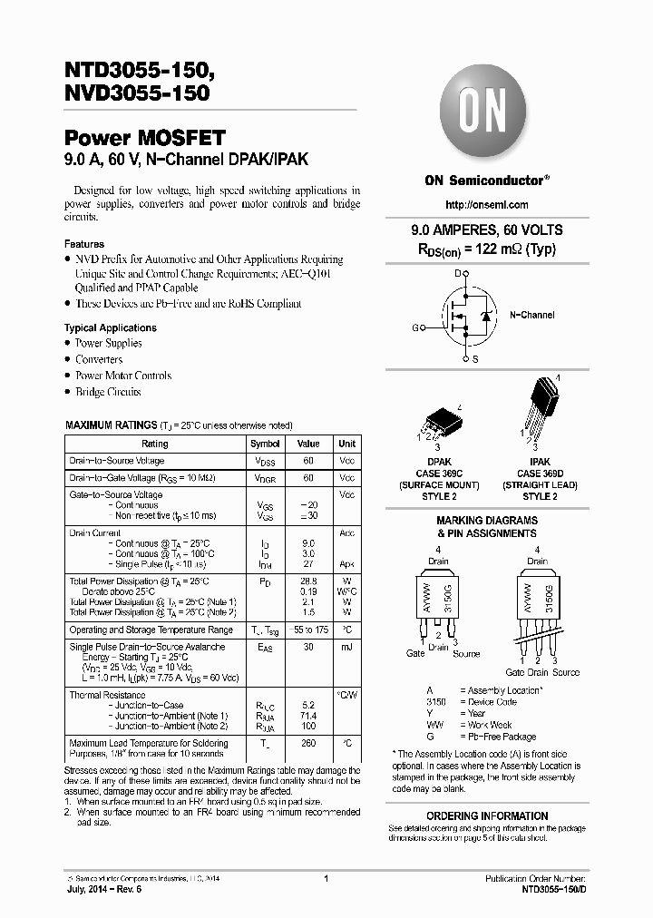 NTD3055-150T4H_9010335.PDF Datasheet