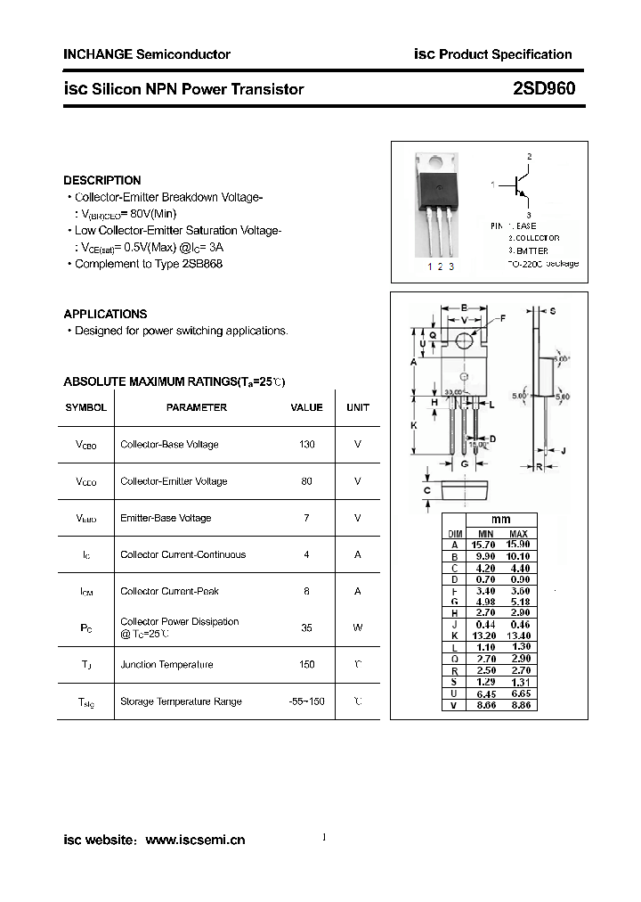2SD960_9010870.PDF Datasheet
