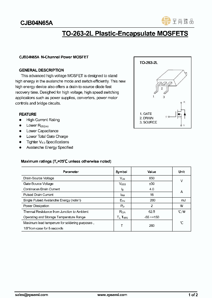 CJB04N65A_9010863.PDF Datasheet
