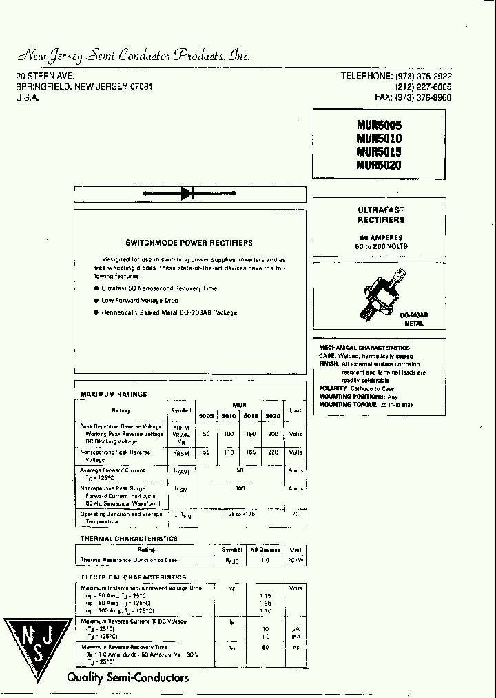 MUR5005_9011337.PDF Datasheet