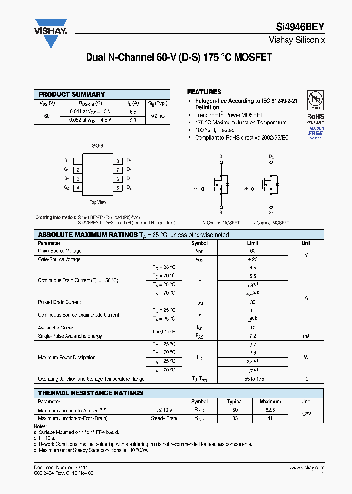 SI4946BEY_9011822.PDF Datasheet