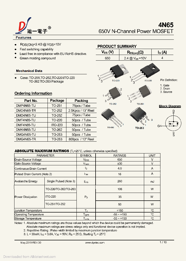 DMK4N65-TU_9011524.PDF Datasheet