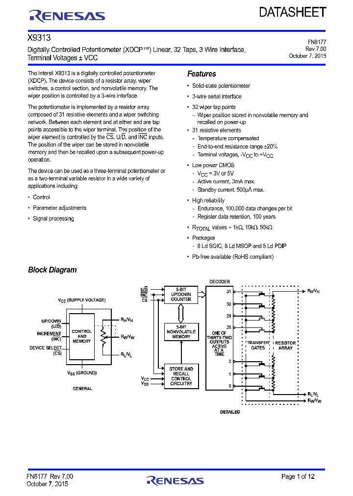 X9313WSIZ_9012924.PDF Datasheet