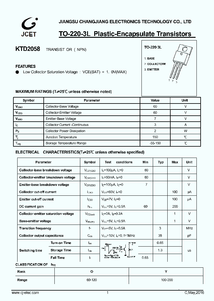 KTD2058_9013307.PDF Datasheet
