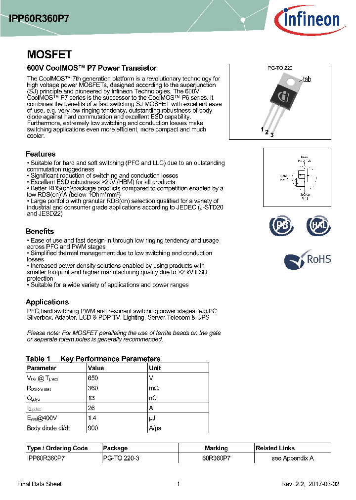 IPP60R360P7_9013860.PDF Datasheet