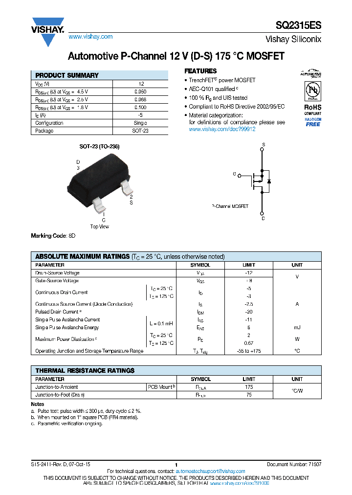 SQ2308CES_9014586.PDF Datasheet