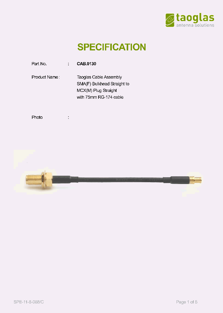 CAB0130_9015121.PDF Datasheet