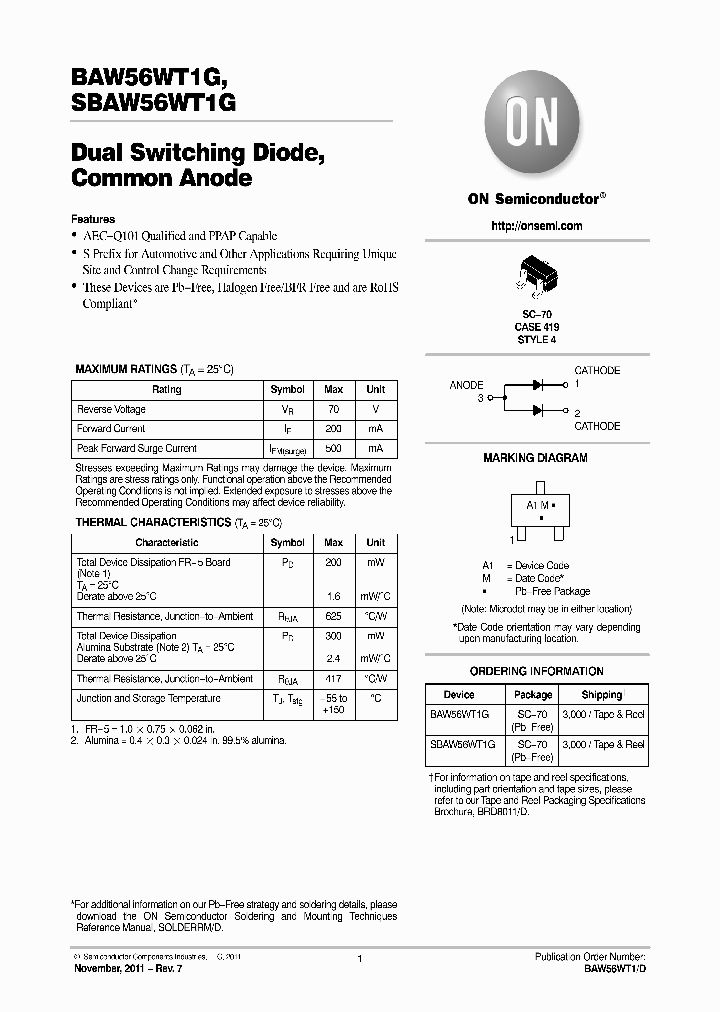 SBAW56WT1G_9015753.PDF Datasheet