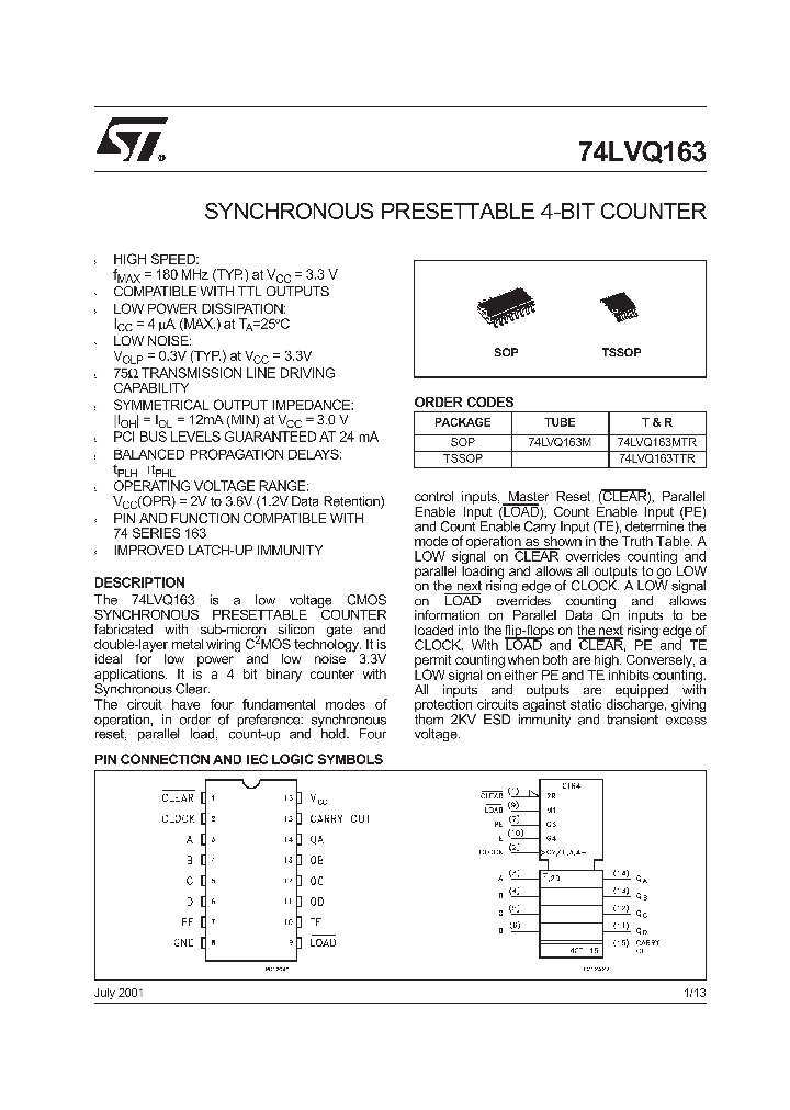 74LVQ163TTR_9016187.PDF Datasheet