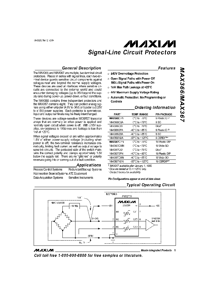 MAX366CPA_9016279.PDF Datasheet