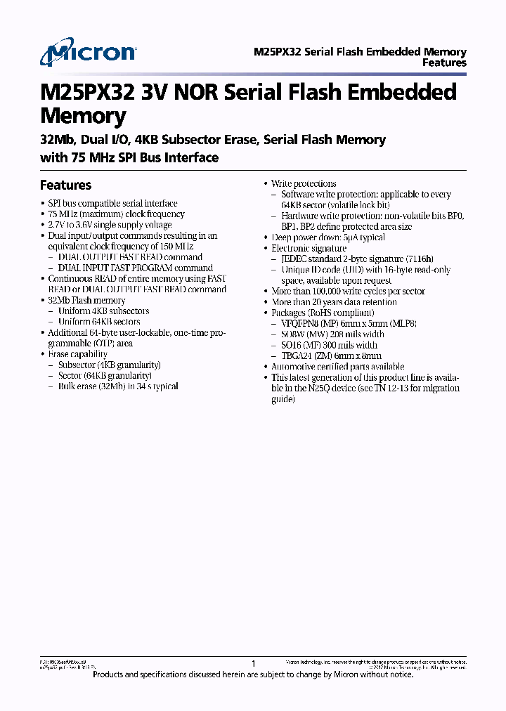 M25PX32-VZM6F_9016954.PDF Datasheet