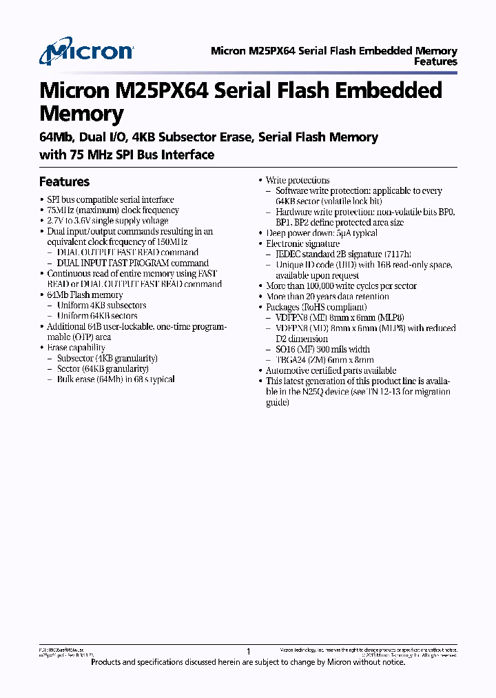 M25PX64-VME6G_9016955.PDF Datasheet