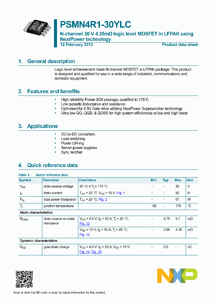 PSMN4R1-30YLC-15_9017066.PDF Datasheet