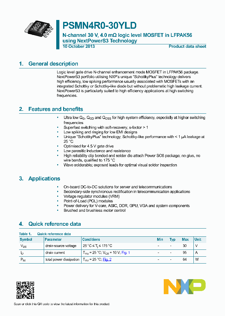 PSMN4R0-30YLD-15_9017062.PDF Datasheet