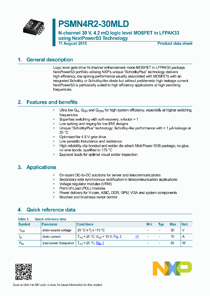 PSMN4R2-30MLD-15_9017067.PDF Datasheet