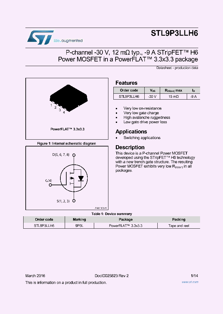 STL9P3LLH6_9017726.PDF Datasheet