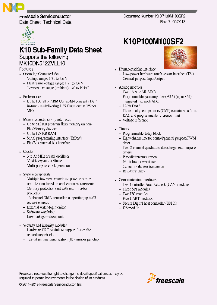 MK10DN512ZVLL10_9017774.PDF Datasheet