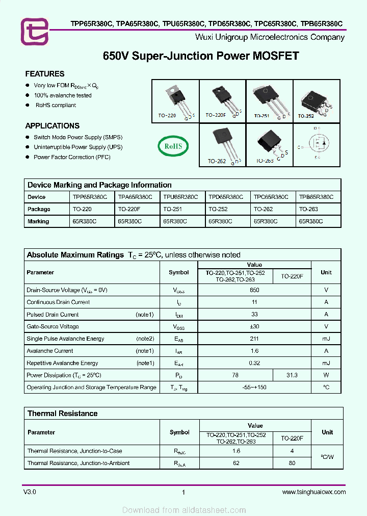 TPD65R380C_9017790.PDF Datasheet