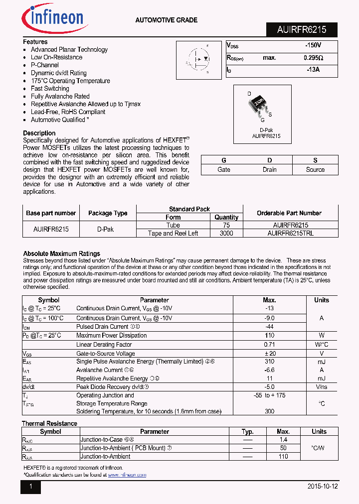 AUIRFR6215TRL_9018095.PDF Datasheet
