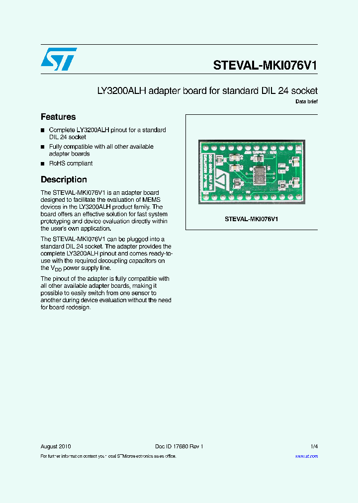 STEVAL-MKI076V1_9018621.PDF Datasheet