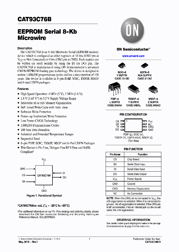 CAT93C76BHU4I-GT3_9019295.PDF Datasheet
