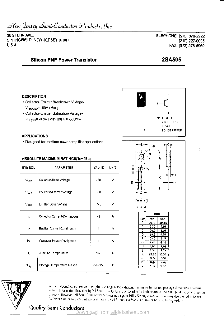 2SA505_9019602.PDF Datasheet