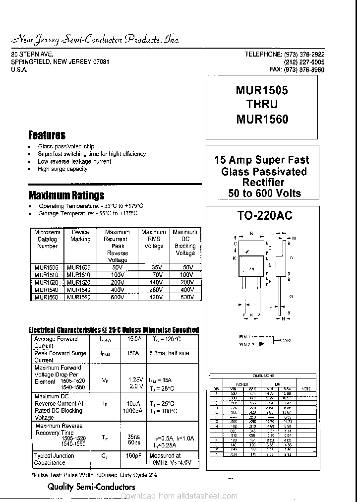 MUR1505_9020124.PDF Datasheet