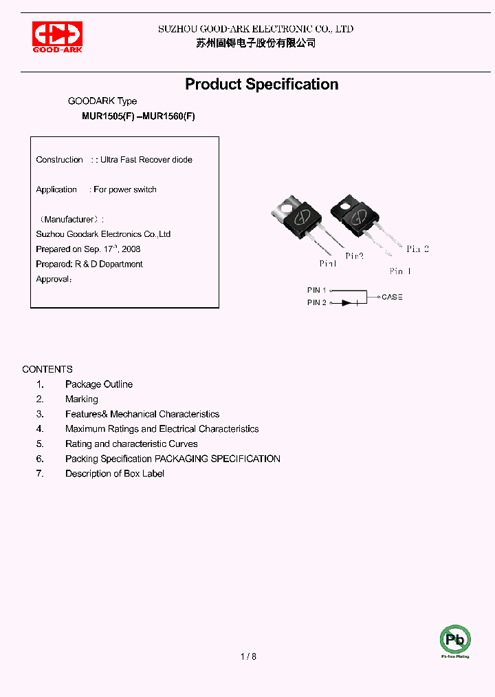 MUR1505F_9020125.PDF Datasheet