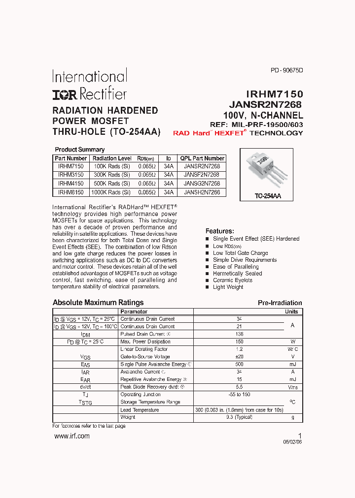 IRHM7150_9020273.PDF Datasheet