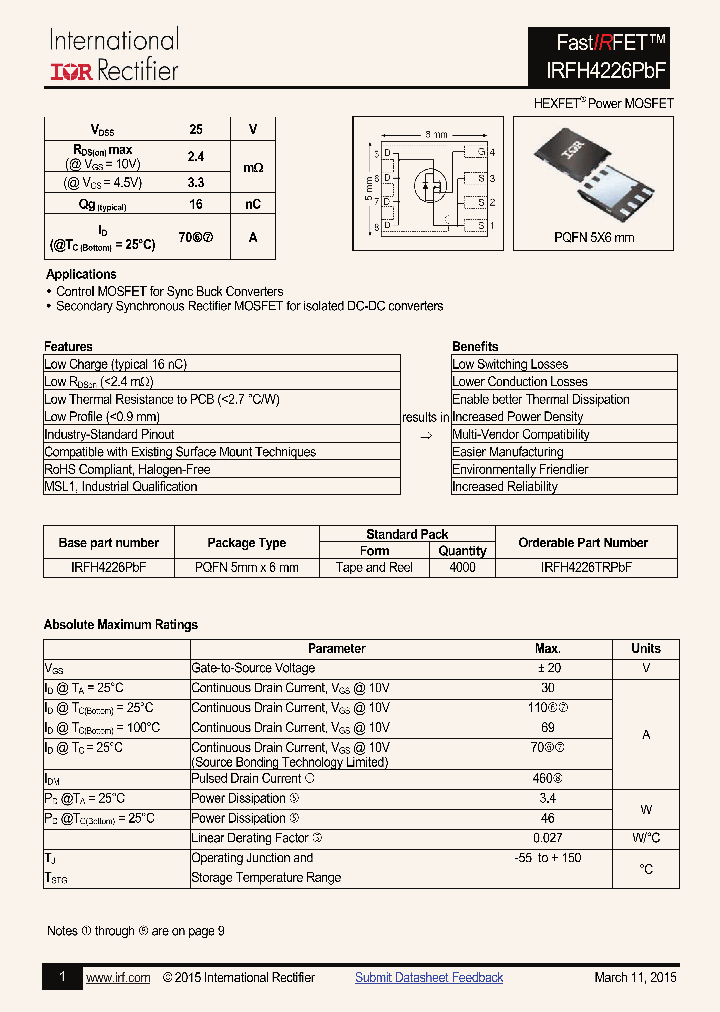 IRFH4226PBF_9020340.PDF Datasheet