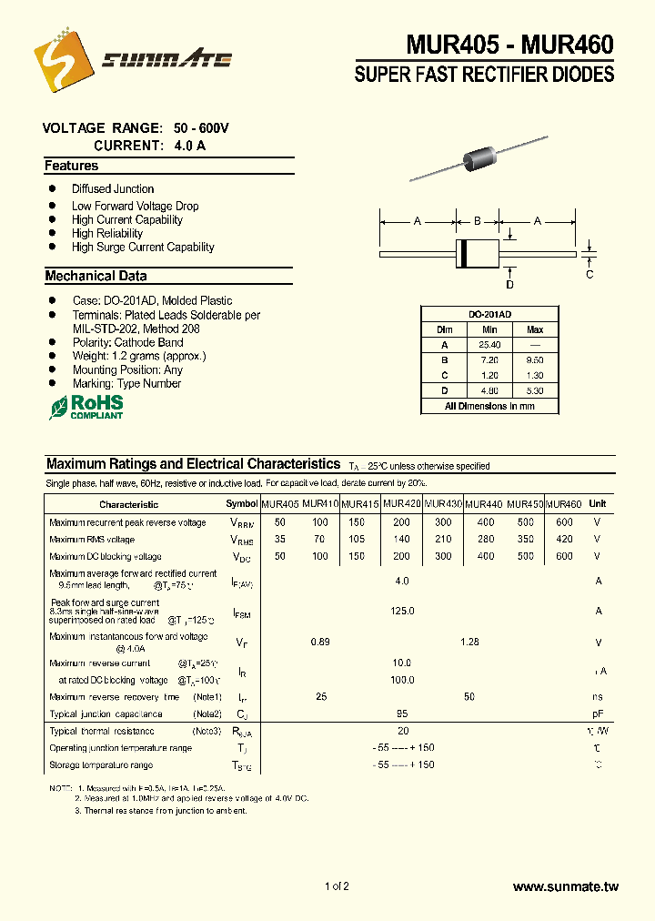 MUR430_9020554.PDF Datasheet