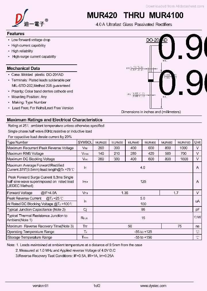 MUR430_9020555.PDF Datasheet