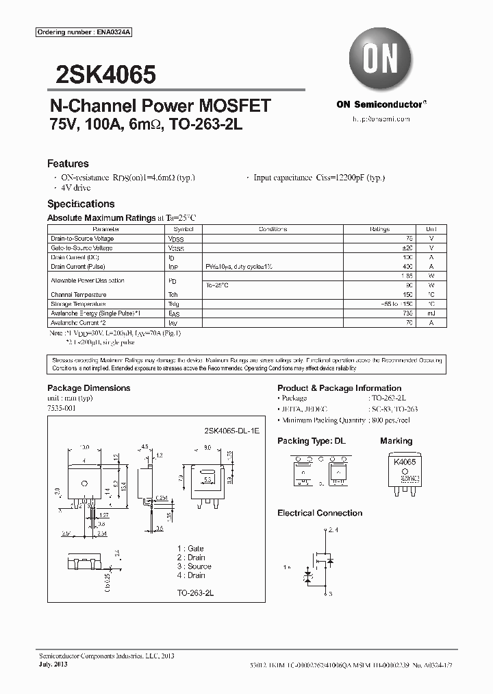 2SK4065-DL-1E_9022056.PDF Datasheet
