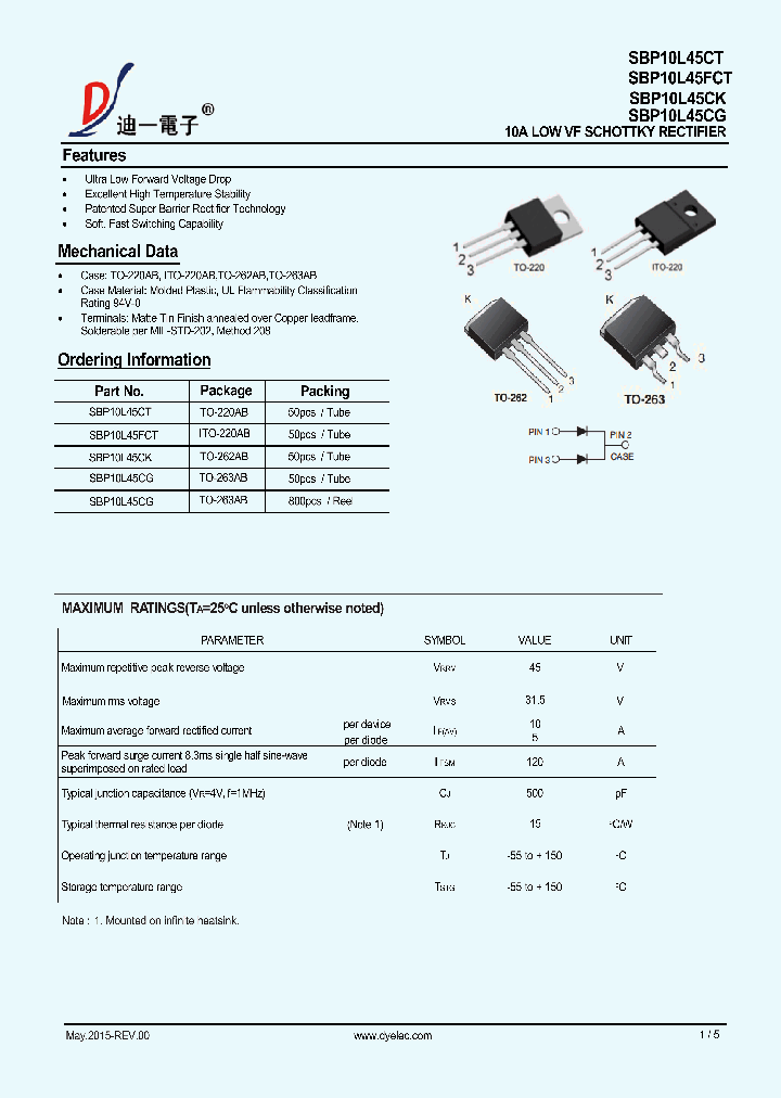 SBP10L45CT_9024602.PDF Datasheet