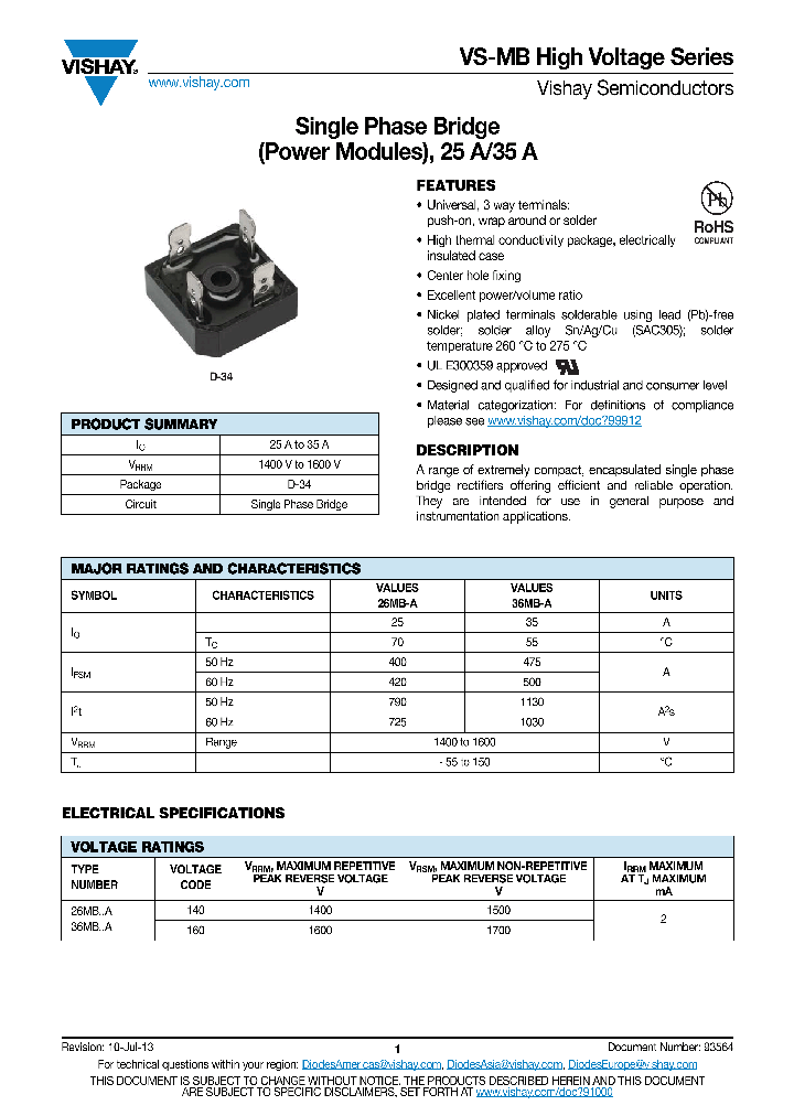 VS-26MB100A_9024727.PDF Datasheet
