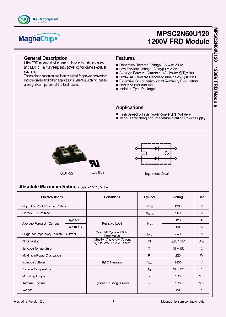 MPSC2N60U120_9025262.PDF Datasheet