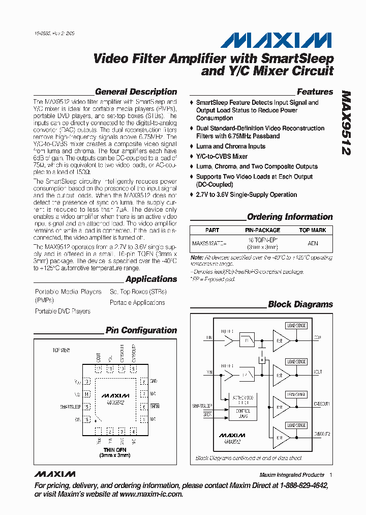 MAX9512ATE_9026022.PDF Datasheet