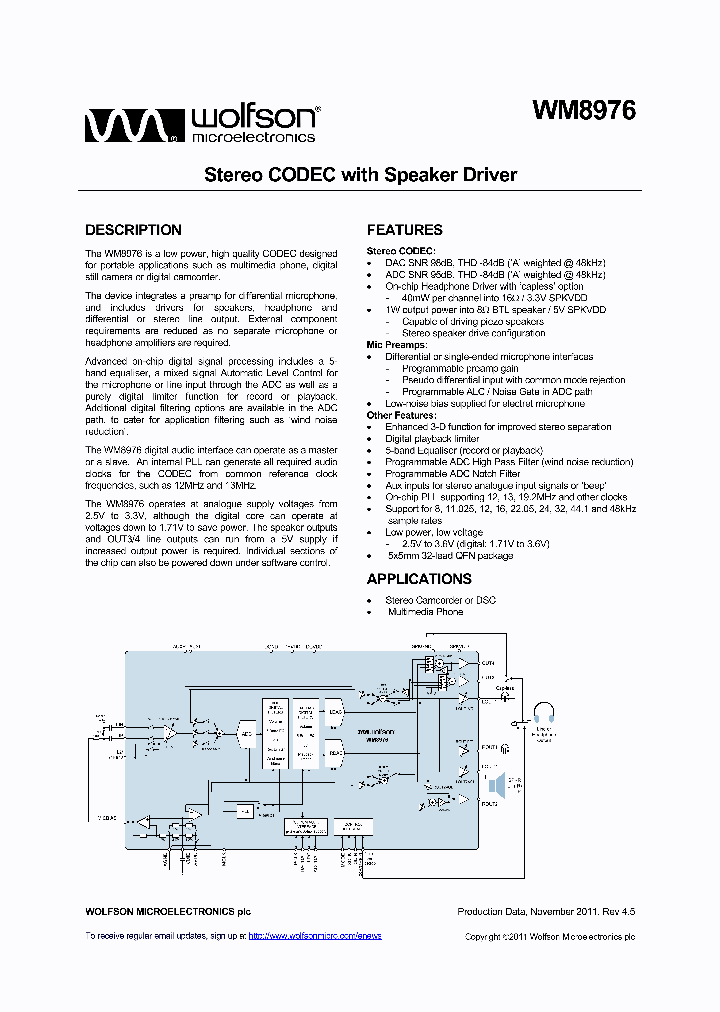 WM8976CGEFLRV_9026405.PDF Datasheet
