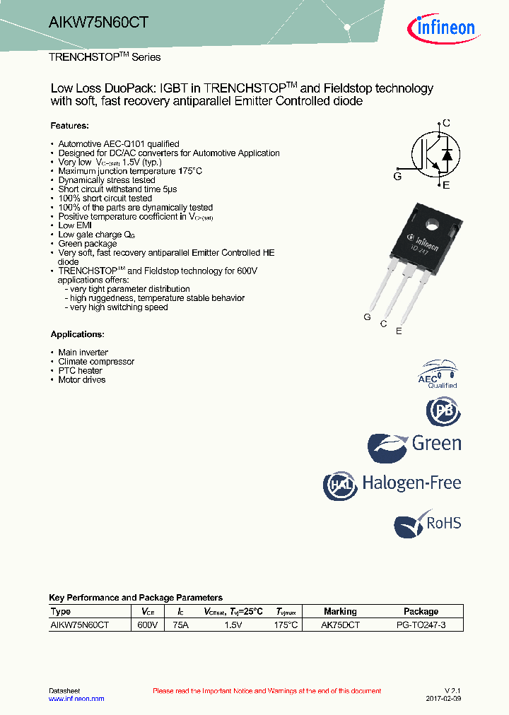 AIKW75N60CT_9027314.PDF Datasheet