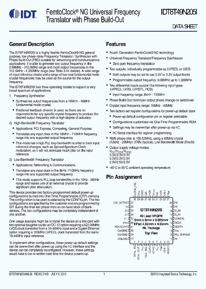 IDT8T49N205I_9027873.PDF Datasheet